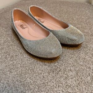 SHEIN Shimmering Silver Flats